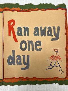 Folk Art Hand Printed Children's Book Titled "The Runaway Lad" by Barbara Duras