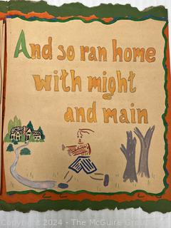 Folk Art Hand Printed Children's Book Titled "The Runaway Lad" by Barbara Duras