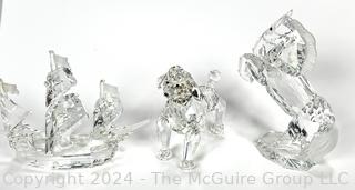 Three Swarovski Crystal Figures: Dog, Horse and Tall Sailing Ship