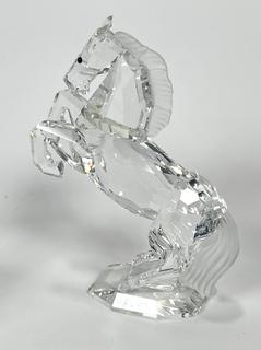 Three Swarovski Crystal Figures: Dog, Horse and Tall Sailing Ship