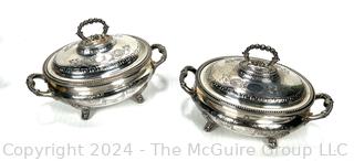 Two (2) H M & Co. 19th C Sheffield Silver Plated Covered Tureens 