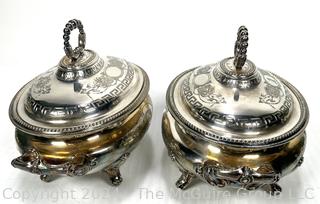 Two (2) H M & Co. 19th C Sheffield Silver Plated Covered Tureens 