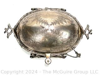 Edwardian Fenton Brothers Silver Plate Turnover Dish with Tilting Cover