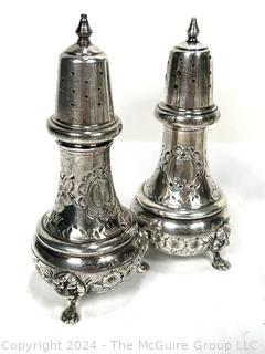 Sterling Silver Weighted (304 G) Compote and Three (3) Sets of Sterling Silver Shakers (502 G)
