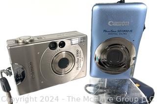 Two (2) Canon Power-Shot Digital Cameras with Accessories (untested)