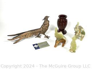 Collection of Decorative Items Including Silver Plated Pheasant
