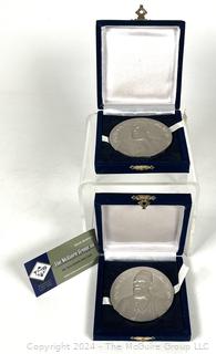 Two (2) Medals of Ali Mubarak, Egyptian Minister of Education with Presentation Boxes