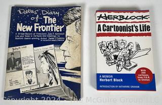 Political Cartoon Books by Dobbins and Buchwald (Signed)