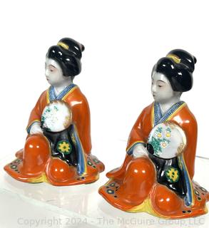 Collection of Porcelain Decorative Items Including Bud Vase, Asian Figurines, Etc.
