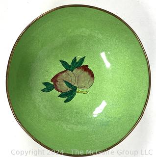 Green Floral Cloisonné Enamel Metal Bowl 