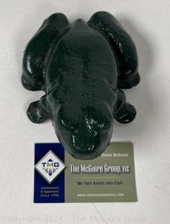 Green Painted Cast Iron Frog Door Stopper