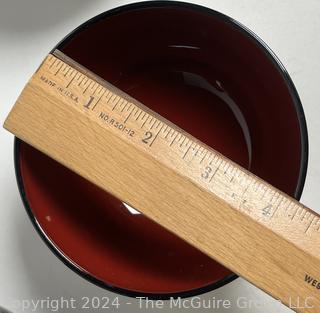 Couroc Serving Tray and Japanese Lacquerware Bowls