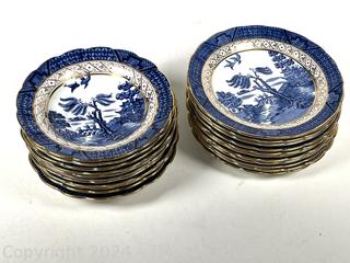 Booths Blue and White Transferware in Willow Pattern Plates, Made in England. 6” Diameter A8025