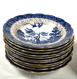 Booths Blue and White Transferware in Willow Pattern Plates, Made in England. 6” Diameter A8025