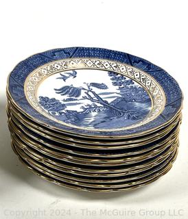 Booths Blue and White Transferware in Willow Pattern Plates, Made in England. 6” Diameter A8025