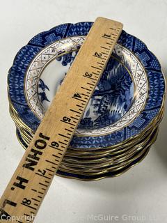 Booths Blue and White Transferware in Willow Pattern Plates, Made in England. 6” Diameter A8025