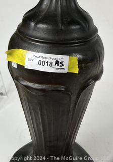 Heavy Art Nouveau Cast Bronze Handel Table Lamp Base.  22" tall. Not wired