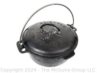 Griswold Cast Iron Tit-Top Baster Pot with Matching Lid