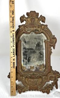 Gilt Cast Metal Table Mirror 