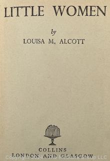 Four (4) Books Including Little Women and Good Wives by Loisa M Alcott and War of the Worlds by HG Wells.