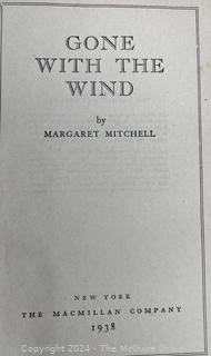 Gone With The Wind By Margaret Mitchell, October 1938 Printing with Dust Jacket. 