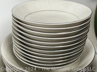 Large Set of Porcelain China Dinnerware in Ivory Fantasy Pattern Japan