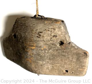 Primitive Wooden Hanging Cow Bell from Thailand