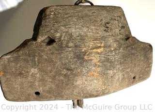 Primitive Wooden Hanging Cow Bell from Thailand