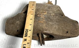 Primitive Wooden Hanging Cow Bell from Thailand