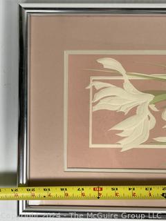 Framed Under Glass Lithograph Print Titled “Iris” Signed by Artist. 13 x 21”