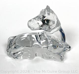 Crystal Sitting Horse Statue by Baccarat 