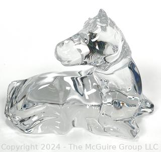 Crystal Sitting Horse Statue by Baccarat 