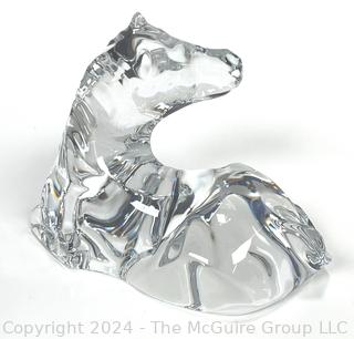 Crystal Sitting Horse Statue by Baccarat 