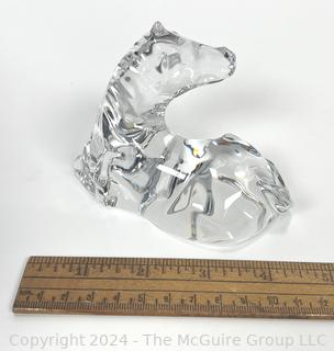 Crystal Sitting Horse Statue by Baccarat 