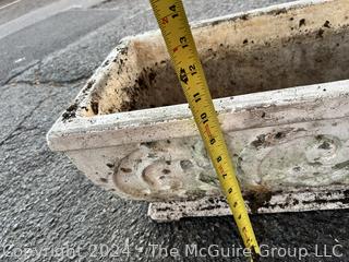 Cast Cement Rectangular Planter. First of two offered in this auction