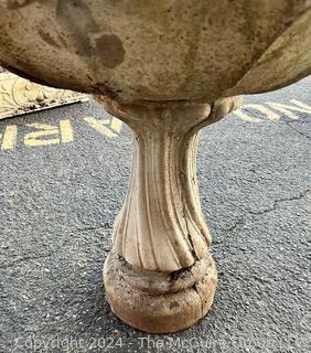 Cast Cement Shell Bird Bath, Two Piece. 