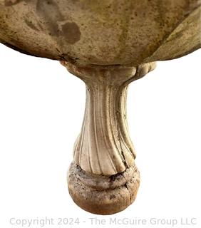 Cast Cement Shell Bird Bath, Two Piece. 