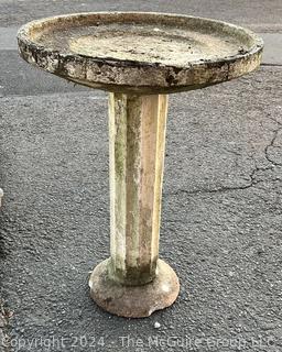 Cast Cement Pedestal Bird Bath, Two Piece. 