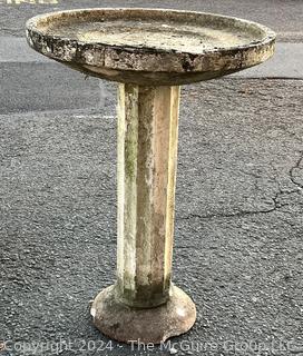 Cast Cement Pedestal Bird Bath, Two Piece. 