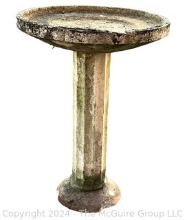 Cast Cement Pedestal Bird Bath, Two Piece. 