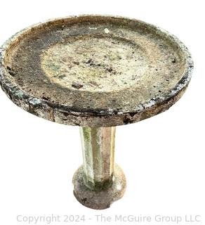 Cast Cement Pedestal Bird Bath, Two Piece. 