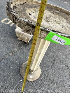 Cast Cement Pedestal Bird Bath, Two Piece. 