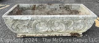 Cast Cement Rectangular Planter. Second of two offered in this auction