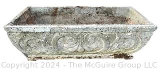 Cast Cement Rectangular Planter. Second of two offered in this auction