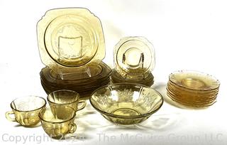 Amber Depression Glass Servingware by Federal Glass 