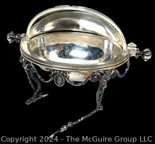 Two (2) Edwardian Fenton Brothers Silver Plate Turnover Dish with Tilting Cover