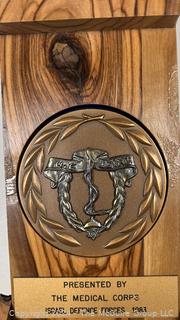 1983 Israeli Defense Forces Medal in Olive Wood Presentation Box