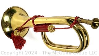 Brass Military Bugle with Tassels