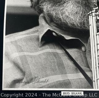 B&W Photo of Bud Shank taken by Duncan Schiedt. Mounted on Foam Core. 8.5 x 13.5"