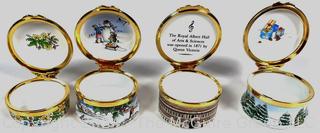 Four (4) Halcyon Days Enamel Trinket Boxes, Made in England